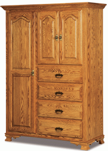 light wooden cabinet with 3 doors and 4 drawers