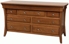 wooden dresser with 7 drawers