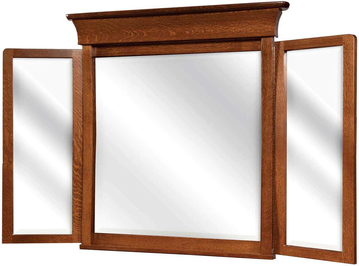 4493 3-panel mirror in a wooden frame
