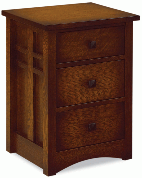 wooden nightstand with 3 drawers