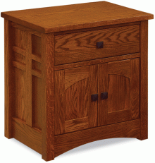 wooden nightstand with 2 doors and 1 drawer