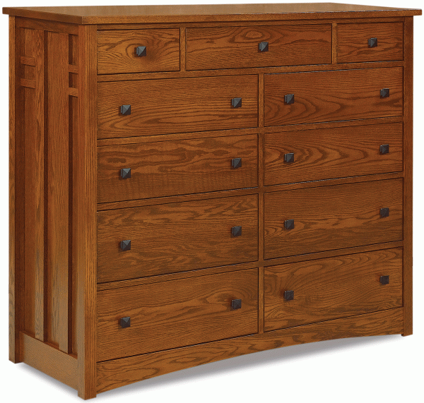 wooden dresser with 11 drawers