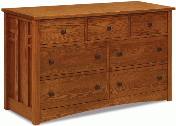 light wooden dresser with 7 drawers