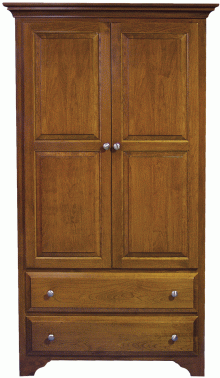light wooden cabinet with 2 drawers and 2 doors