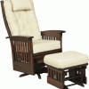 wooden chair and foot stool with white padding