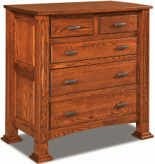 wooden dresser with 5 drawers