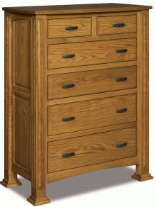 light brown wooden dresser with 6 drawers