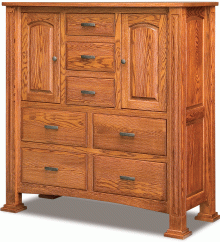 wooden cabinet with 2 doors and 7 drawers