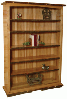 Amish Hilltop Rustic Bookcase in Hickory