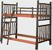 Amish Twin Rustic Bunkbed in Hickory
