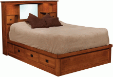 Amish Captains Platform Bed with Lights