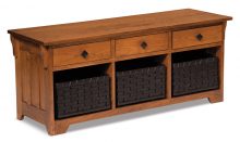 Amish Lattice Weave Drawer Bench