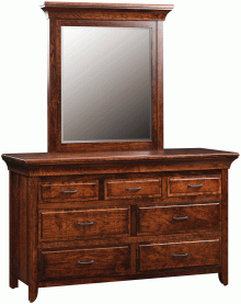 Amish Marcella Low Dresser with Mirror