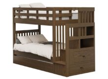Amish Modern Mission Staircase Bunkbed with Trundle