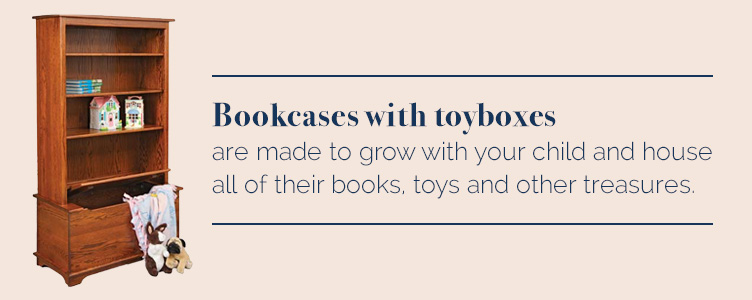 Bookcases with toyboxes