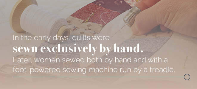 Quilts sewn exclusively by hand