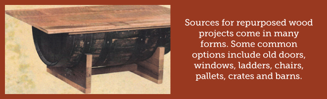 sources for repurposed wood projects come in many forms