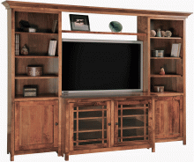 Mission Style TV Stands With Bookcases and Shelves