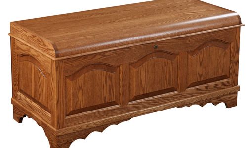 Amish Waterfall Cathedral Raised Panel Cedar Chest