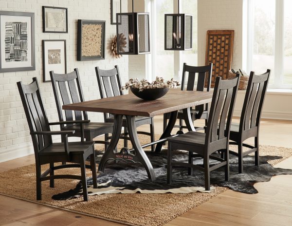 Country-Shaker-Chairs-and-Iron-Forge-Reclaimed-Barnwood-Table-Set