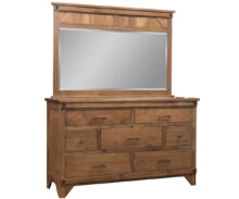 Amish Cambridge Seven Drawer Dresser with Mirror