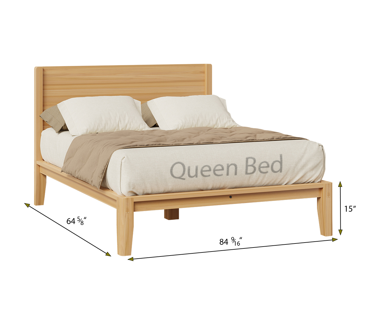 Hardwood Queen bed with measurements
