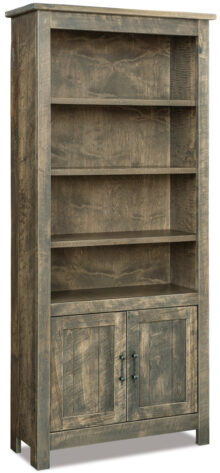 Amish Houston Bookcase in Rough Sawn Brown Maple