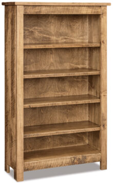 Amish Houston 4 Shelf Bookcase in Rough Sawn Brown Maple