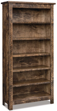 Amish Houston 5 Shelf Bookcase in Rough Sawn Brown Maple