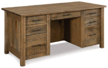 Amish Houston 31" Desk in Rough Sawn Brown Maple