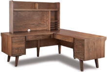 American Made Manila 6 Drawer Desk w/ Hutch Top