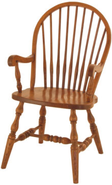 SEATING: 9 Spindle Bowback Arm Chair in Oak