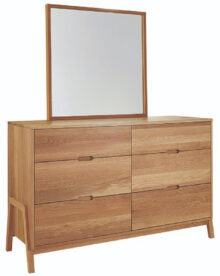 Amish Nova 6 Drawer Dresser w/ Mirror