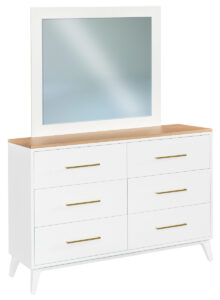 Amish Stryker 6 Drawer Dresser with Mirror