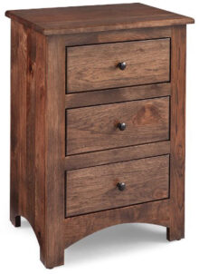 Amish Troy 3 Drawer Nightstand