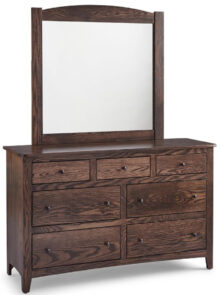 Amish Dover 7 Drawer Dresser with Mirror