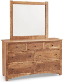 Amish Troy 7 Drawer Dresser with Mirror